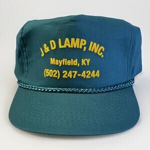 Vintage Snapback Hat J & D Lamp Mayfield, KY Corded Teal Green